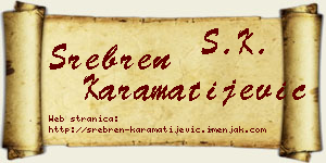 Srebren Karamatijević vizit kartica